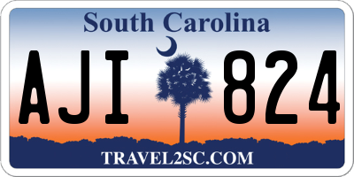 SC license plate AJI824