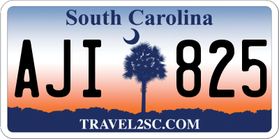 SC license plate AJI825