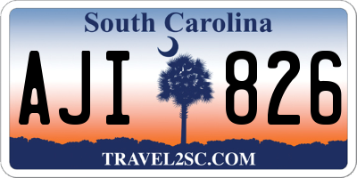 SC license plate AJI826