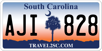 SC license plate AJI828