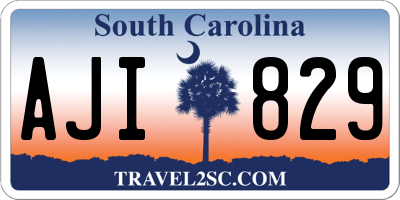 SC license plate AJI829