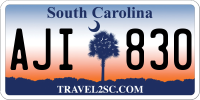 SC license plate AJI830