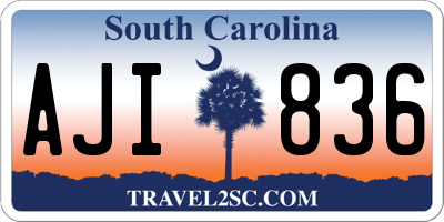 SC license plate AJI836