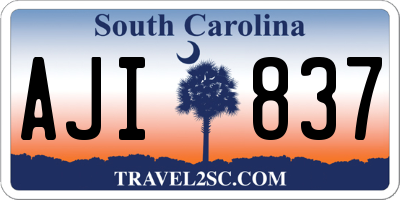 SC license plate AJI837