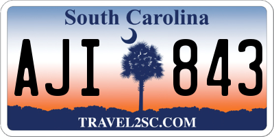 SC license plate AJI843