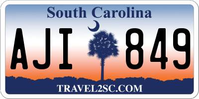 SC license plate AJI849