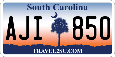 SC license plate AJI850