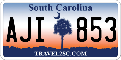 SC license plate AJI853