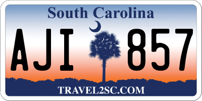 SC license plate AJI857