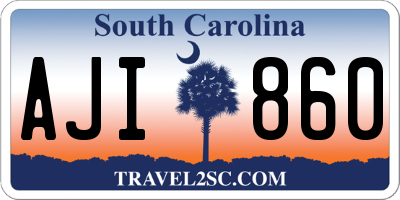 SC license plate AJI860