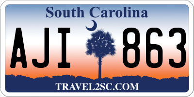 SC license plate AJI863