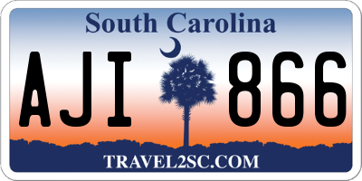 SC license plate AJI866