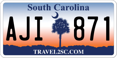 SC license plate AJI871