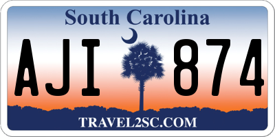 SC license plate AJI874