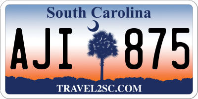 SC license plate AJI875