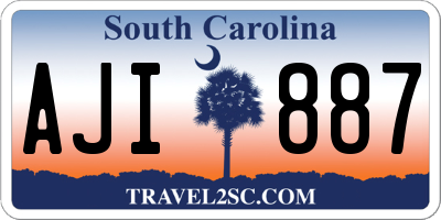 SC license plate AJI887