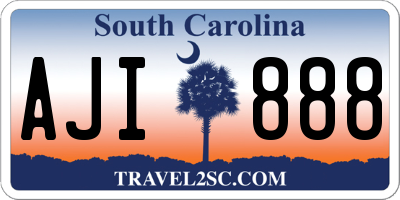 SC license plate AJI888