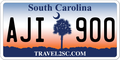 SC license plate AJI900