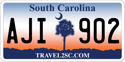 SC license plate AJI902