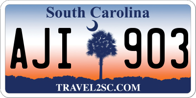 SC license plate AJI903
