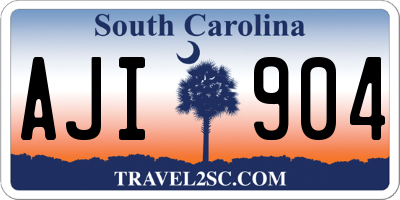 SC license plate AJI904