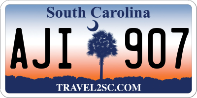 SC license plate AJI907