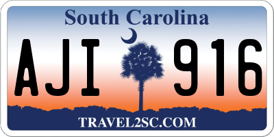 SC license plate AJI916