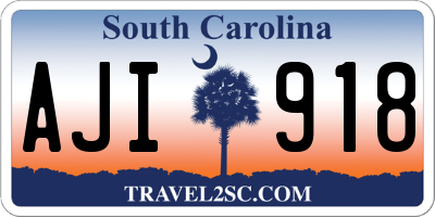 SC license plate AJI918