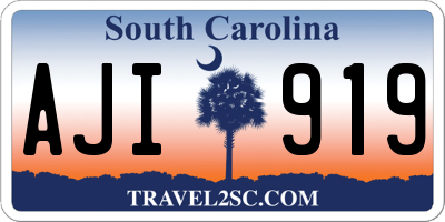 SC license plate AJI919