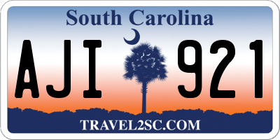 SC license plate AJI921