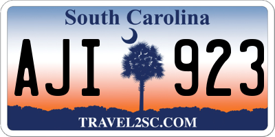 SC license plate AJI923