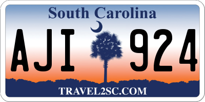 SC license plate AJI924