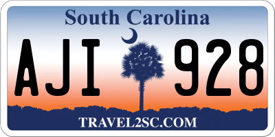 SC license plate AJI928