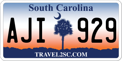 SC license plate AJI929