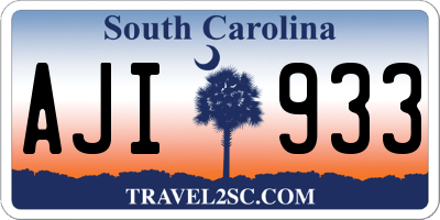 SC license plate AJI933