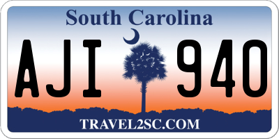 SC license plate AJI940