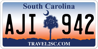 SC license plate AJI942