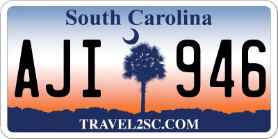 SC license plate AJI946