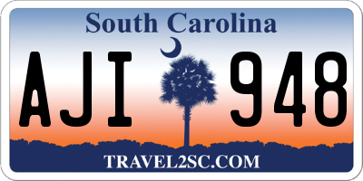 SC license plate AJI948
