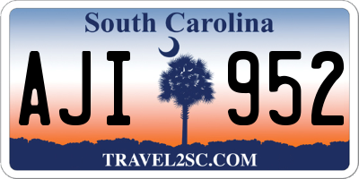 SC license plate AJI952