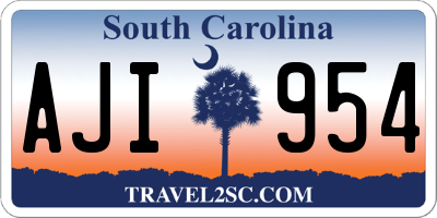 SC license plate AJI954