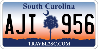 SC license plate AJI956