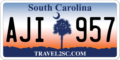 SC license plate AJI957