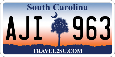 SC license plate AJI963