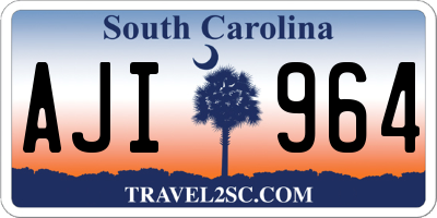 SC license plate AJI964