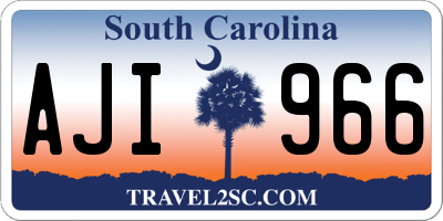 SC license plate AJI966