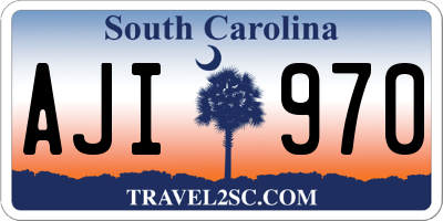 SC license plate AJI970