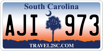 SC license plate AJI973
