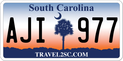 SC license plate AJI977