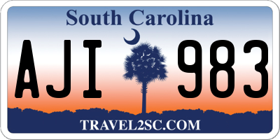 SC license plate AJI983